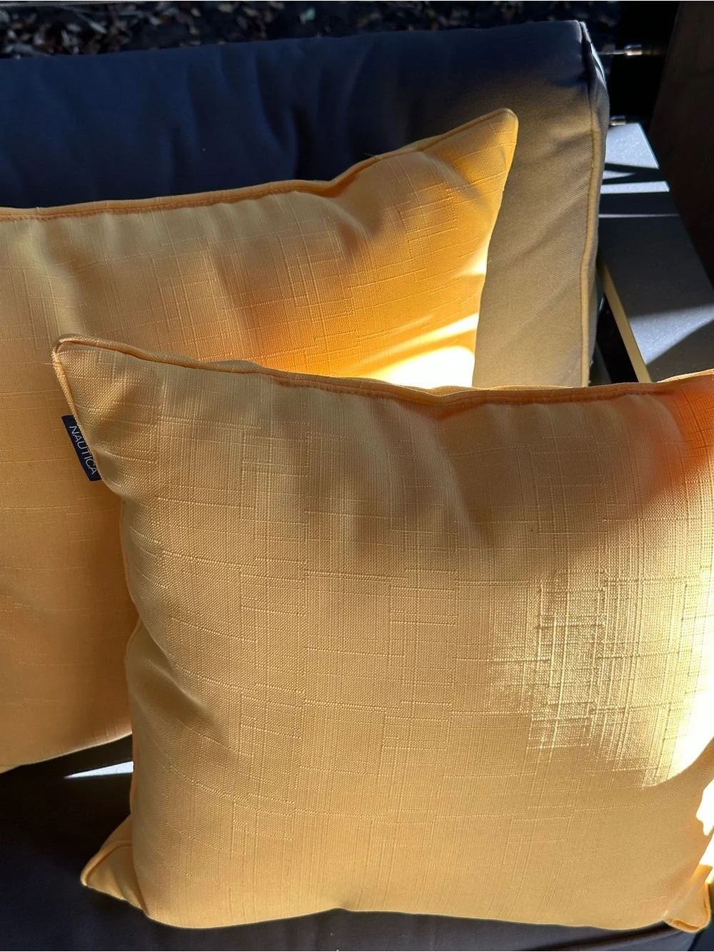 Nautica Yellow Textured Square Throw Pillow